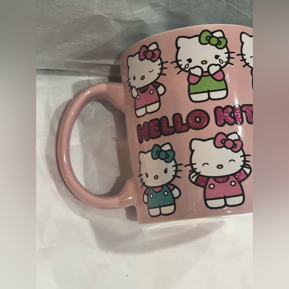 Hello Kitty Pink glitter hello kitty monogram coffee mug cup new - Picture 4 of 16